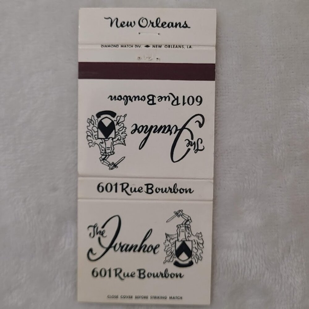 Vintage Matchbook Cover The Ivanhoe Restaurant New Orleans LA - Picture 3 of 4